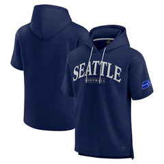Seattle Seahawks Unisex Elements Ready Short Sleeve Pullover Hoodie College Navy | Fanatics