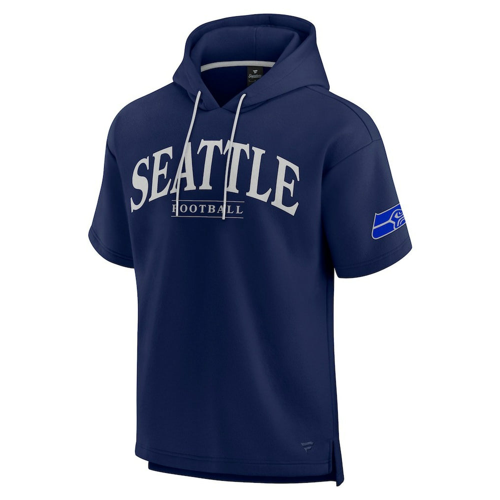Seattle Seahawks Unisex Elements Ready Short Sleeve Pullover Hoodie College Navy | Fanatics