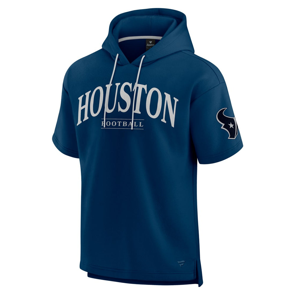 Houston Texans Unisex Elements Ready Short Sleeve Pullover Hoodie Navy | Fanatics