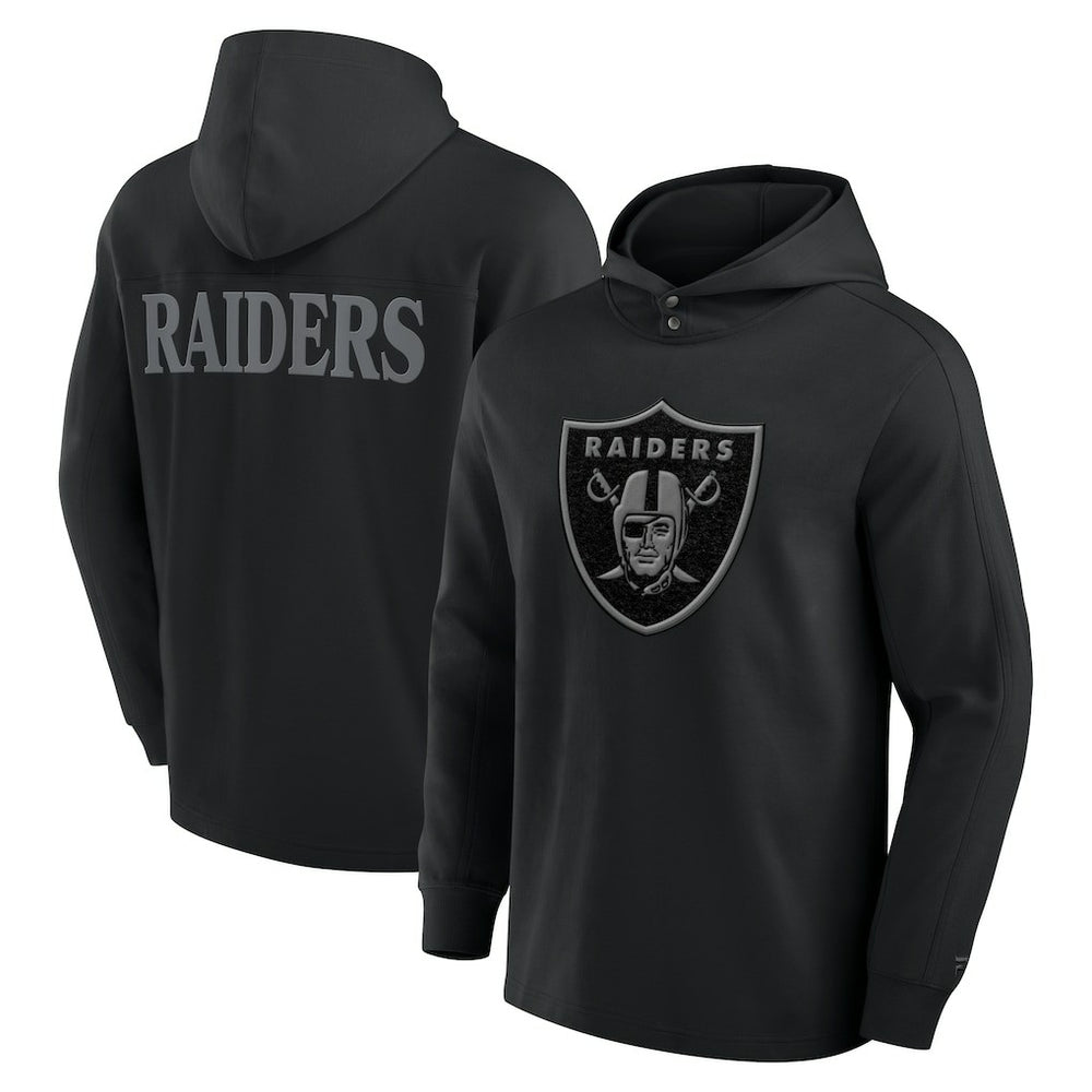 Las Vegas Raiders Elements Blaze Tri-Blend Long Sleeve Hoodie T-Shirt Black | Fanatics