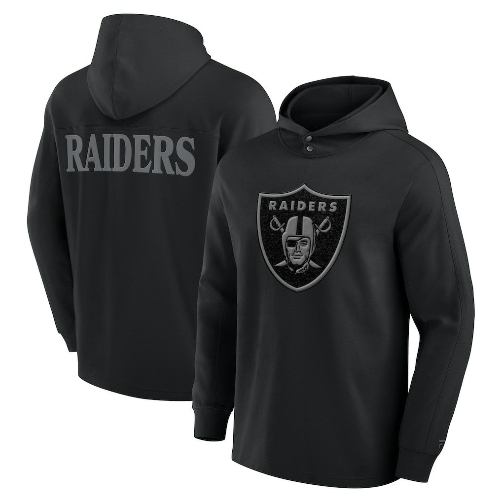 Las Vegas Raiders Elements Blaze Tri-Blend Long Sleeve Hoodie T-Shirt Black | Fanatics