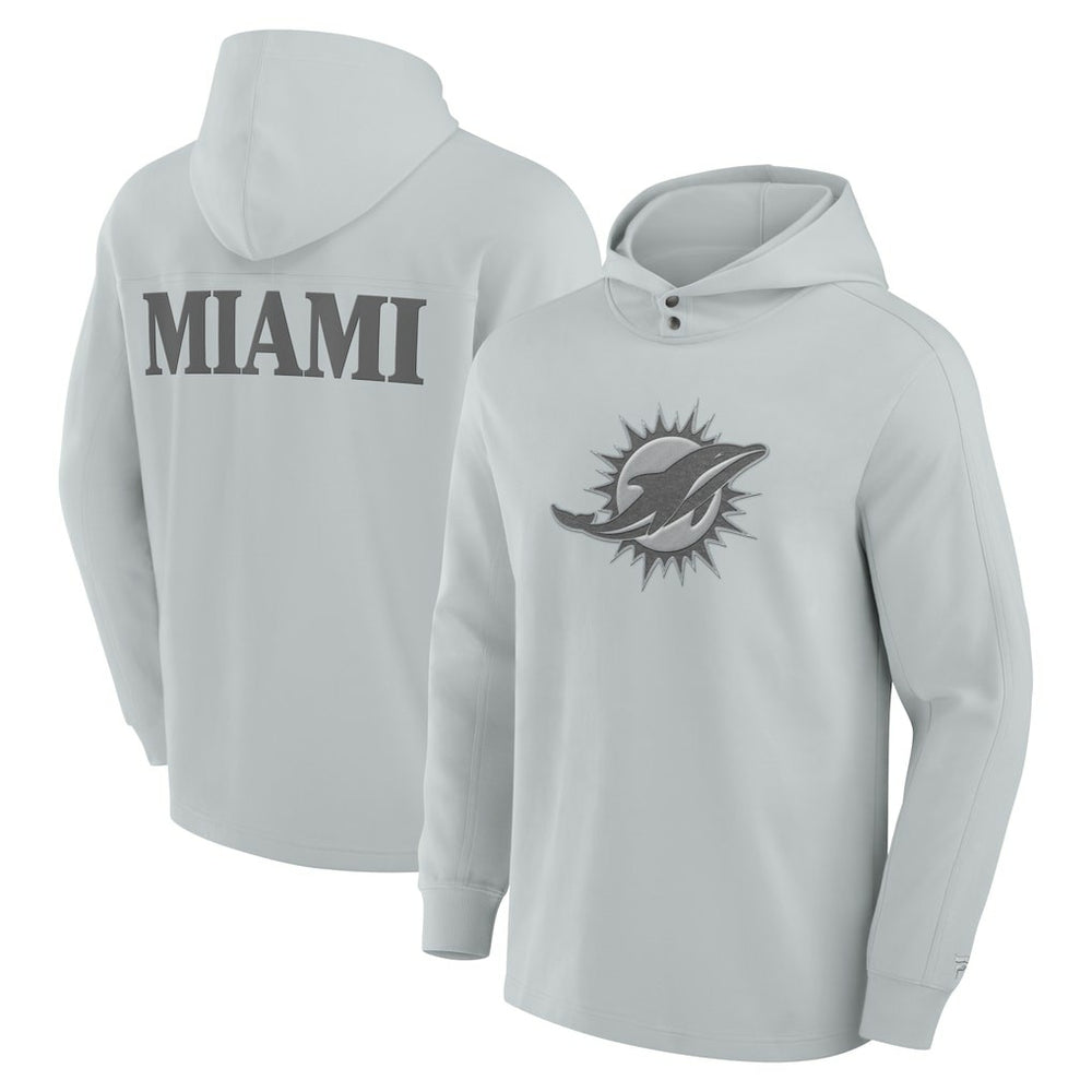 Miami Dolphins Elements Blaze Tri-Blend Long Sleeve Hoodie T-Shirt Gray | Fanatics