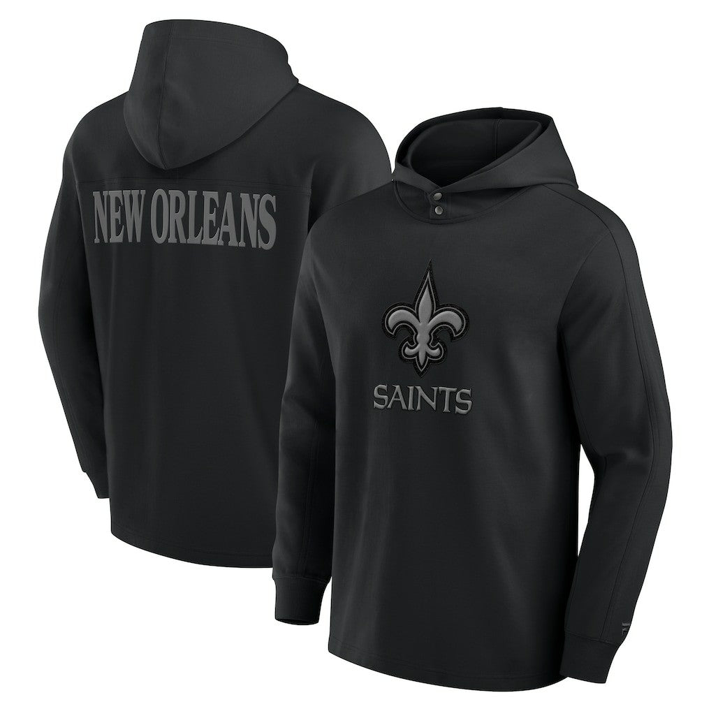 New Orleans Saints Elements Blaze Tri-Blend Long Sleeve Hoodie T-Shirt Black | Fanatics