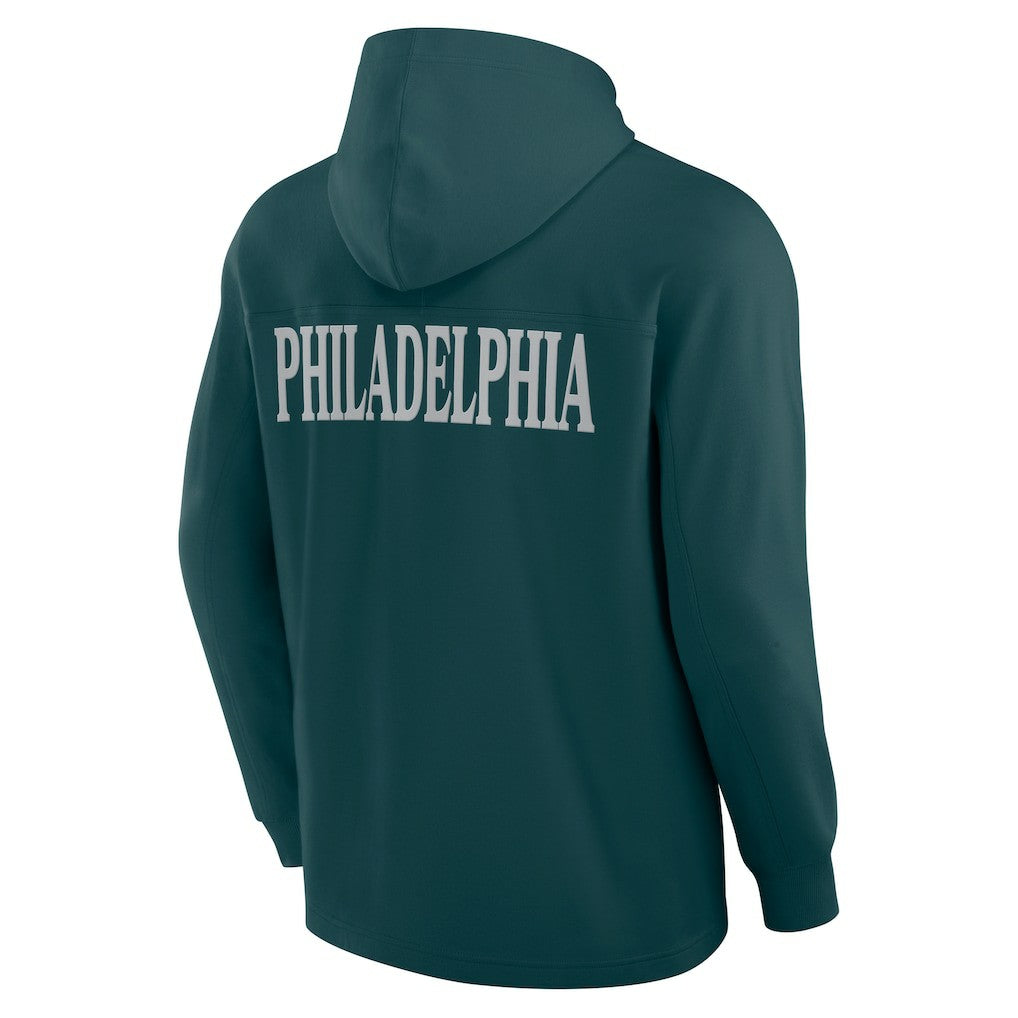 Philadelphia Eagles Elements Blaze Tri-Blend Long Sleeve Hoodie T-Shirt Midnight Green | Fanatics