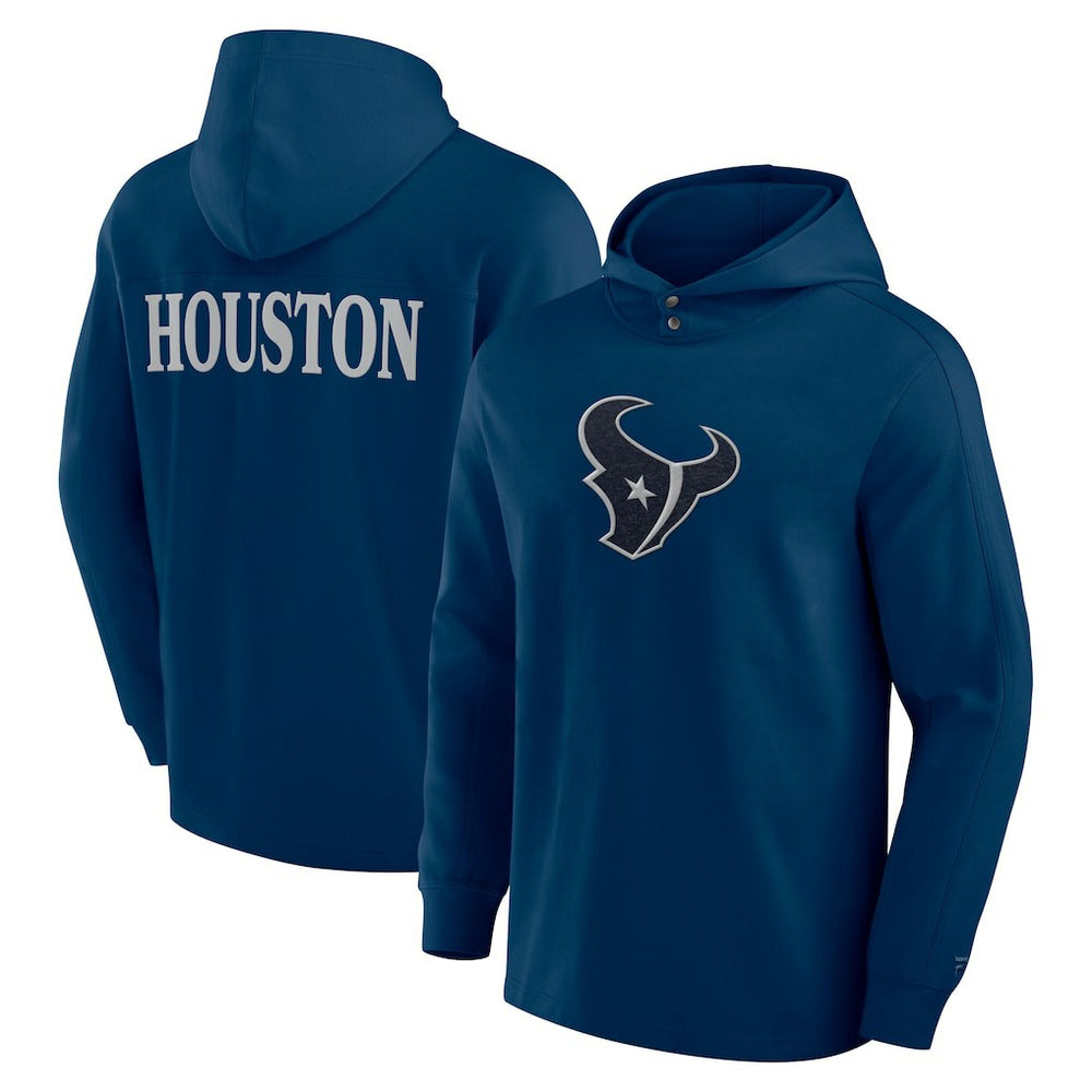 Houston Texans Elements Blaze Tri-Blend Long Sleeve Hoodie T-Shirt Navy | Fanatics