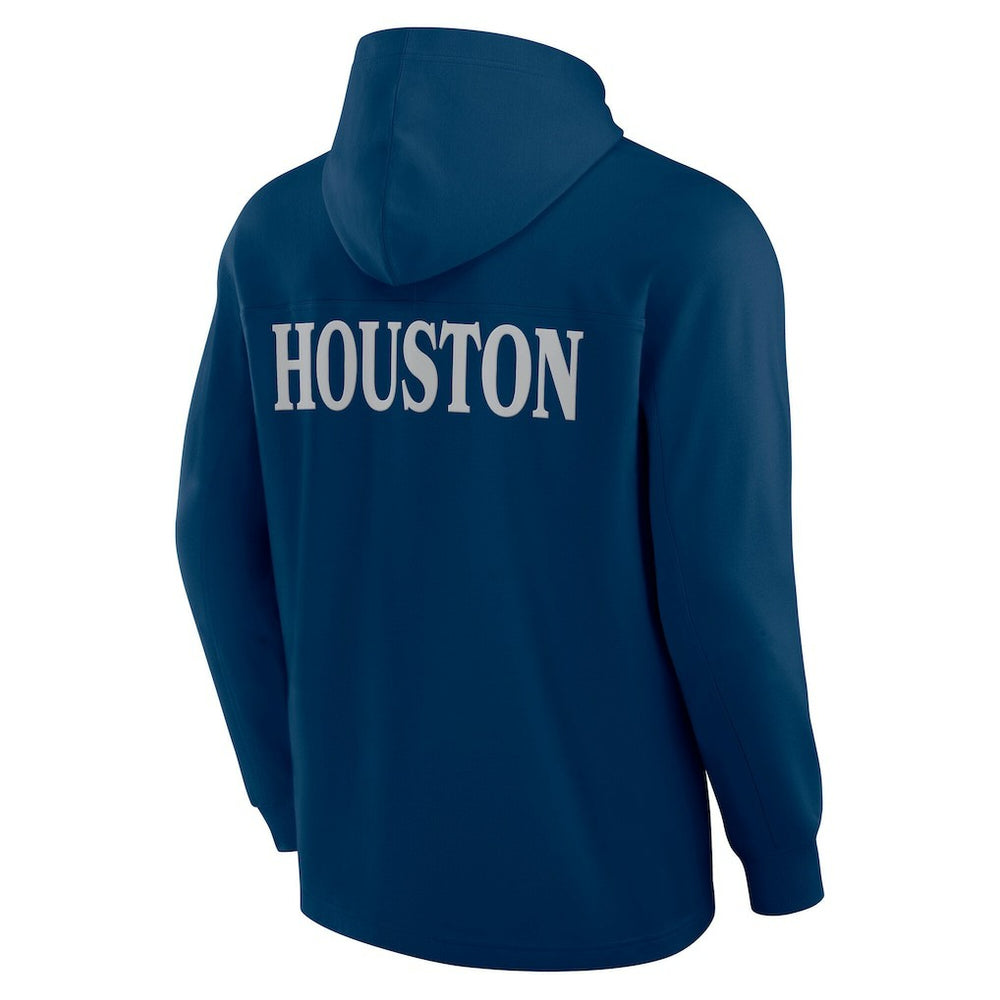 Houston Texans Elements Blaze Tri-Blend Long Sleeve Hoodie T-Shirt Navy | Fanatics