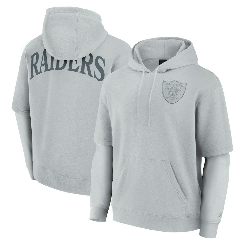 Las Vegas Raiders Unisex Sleek Elements Pullover Hoodie Gray | Fanatics