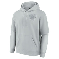 Las Vegas Raiders Unisex Sleek Elements Pullover Hoodie Gray | Fanatics