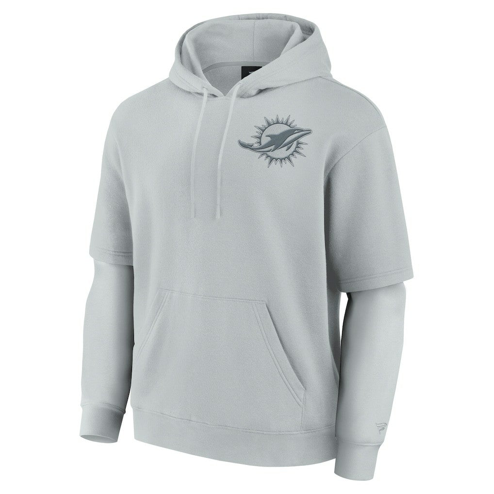 Miami Dolphins Unisex Sleek Elements Pullover Hoodie Gray | Fanatics