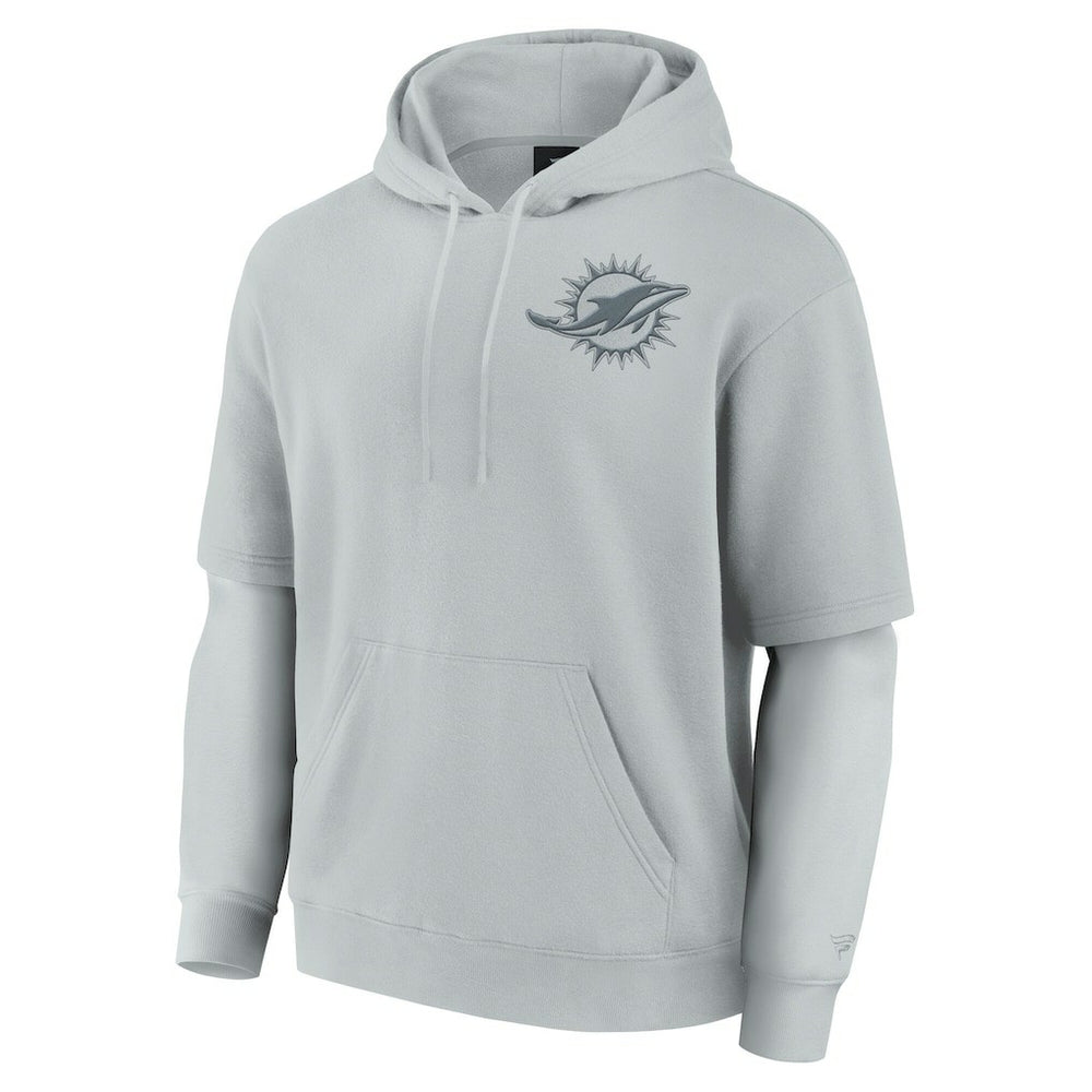 Miami Dolphins Unisex Sleek Elements Pullover Hoodie Gray | Fanatics
