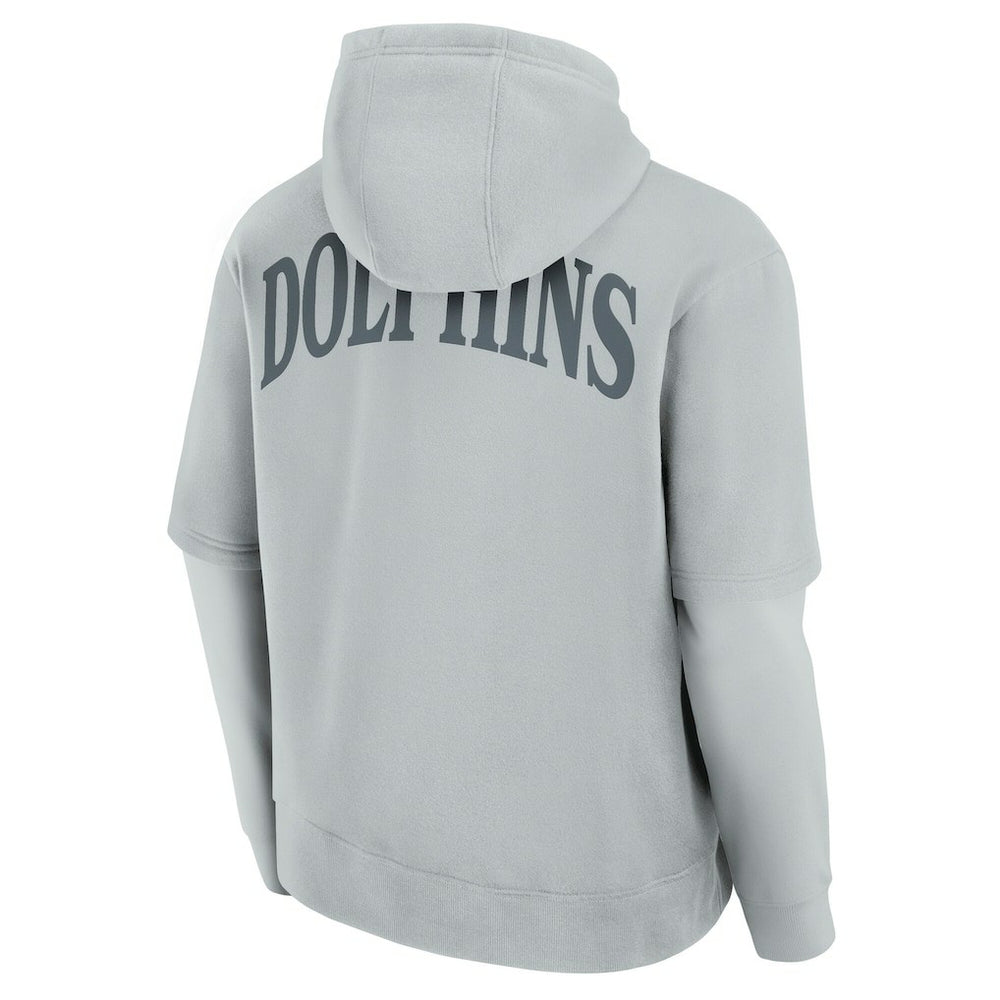 Miami Dolphins Unisex Sleek Elements Pullover Hoodie Gray | Fanatics