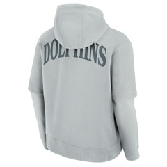 Miami Dolphins Unisex Sleek Elements Pullover Hoodie Gray | Fanatics