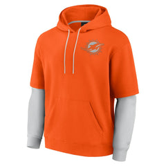 Miami Dolphins Unisex Sleek Elements Pullover Hoodie Orange | Fanatics