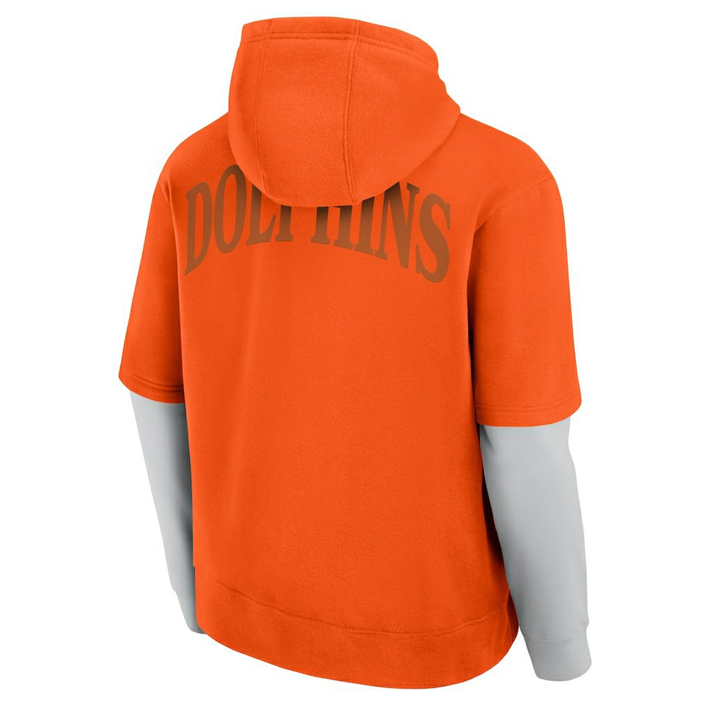 Miami Dolphins Unisex Sleek Elements Pullover Hoodie Orange | Fanatics