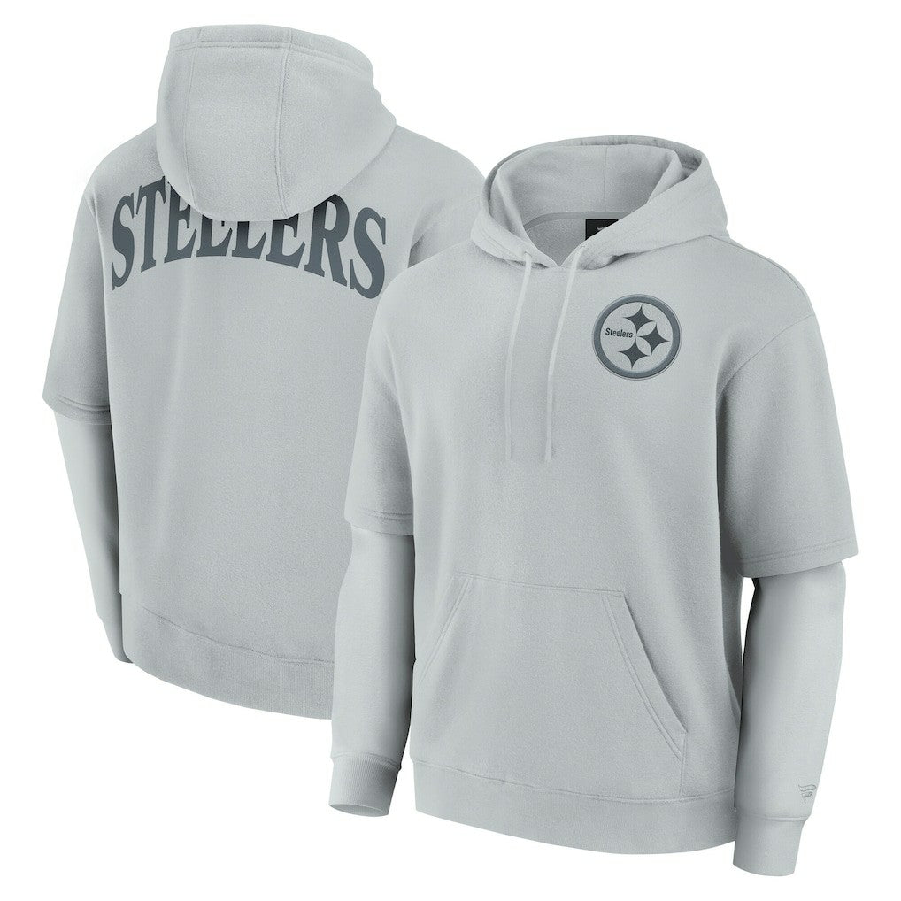 Pittsburgh Steelers Unisex Sleek Elements Pullover Hoodie Gray | Fanatics