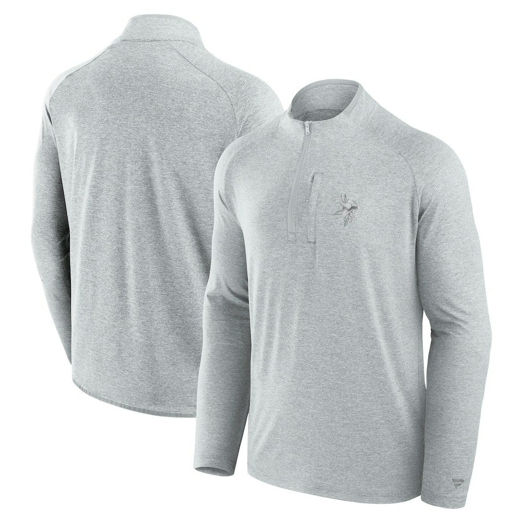 Minnesota Vikings Unisex Front Office Performance Primary Quarter-Zip Jacket Gray | Fanatics