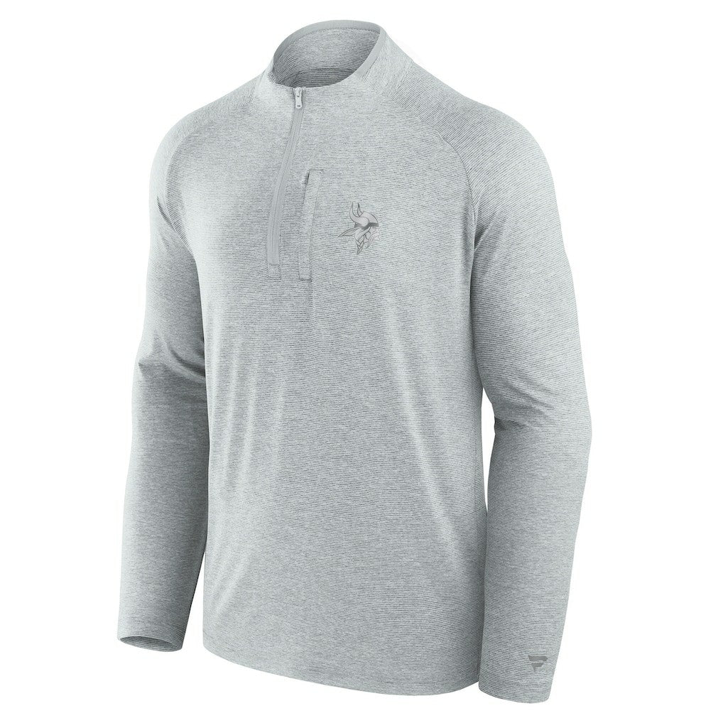 Minnesota Vikings Unisex Front Office Performance Primary Quarter-Zip Jacket Gray | Fanatics