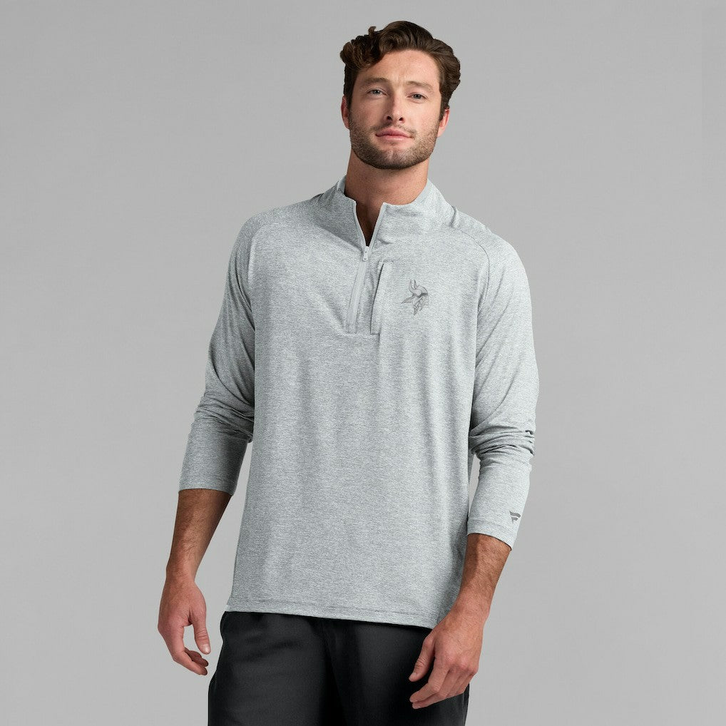 Minnesota Vikings Unisex Front Office Performance Primary Quarter-Zip Jacket Gray | Fanatics