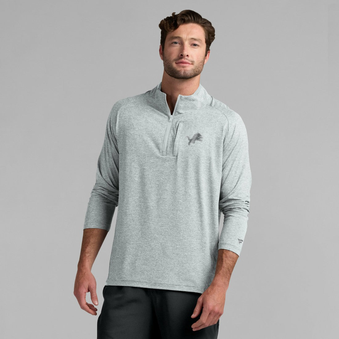 Detroit Lions Unisex Front Office Performance Primary Quarter-Zip Jacket Gray | Fanatics