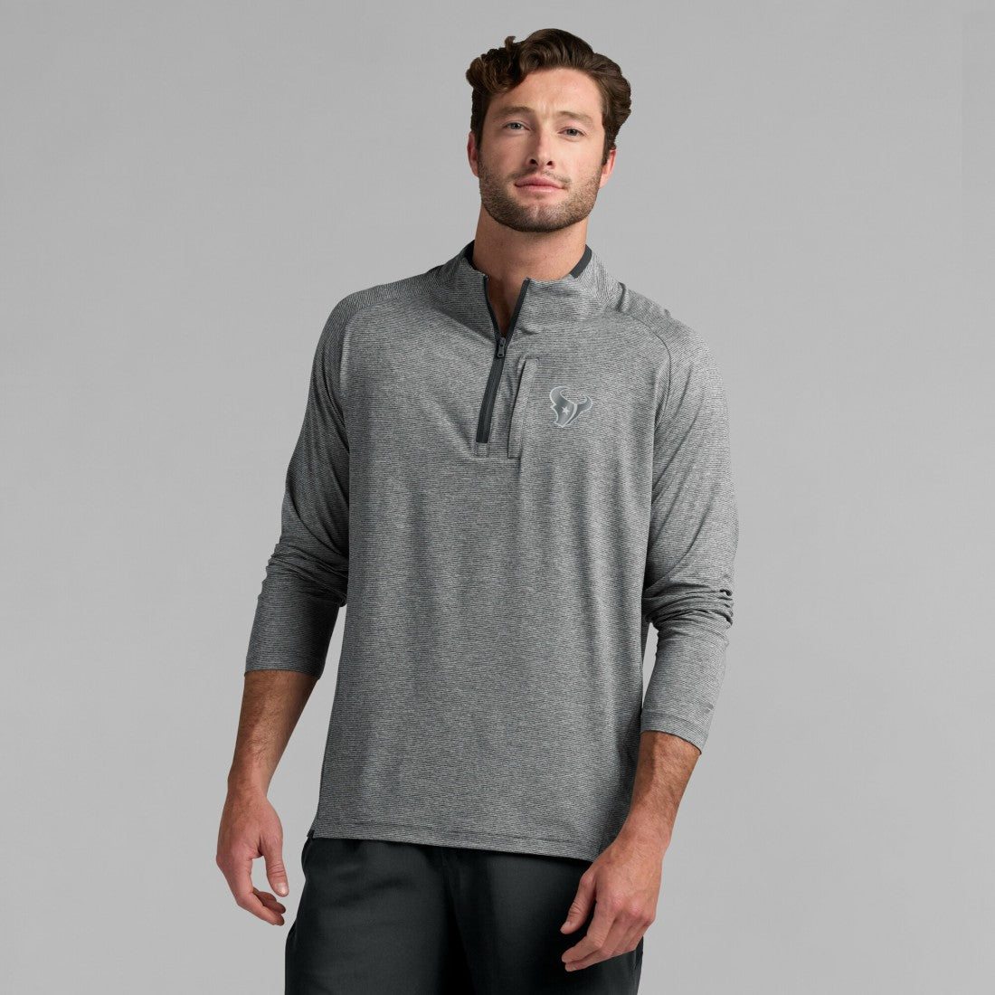 Houston Texans Unisex Front Office Performance Primary Quarter-Zip Jacket Charcoal | Fanatics