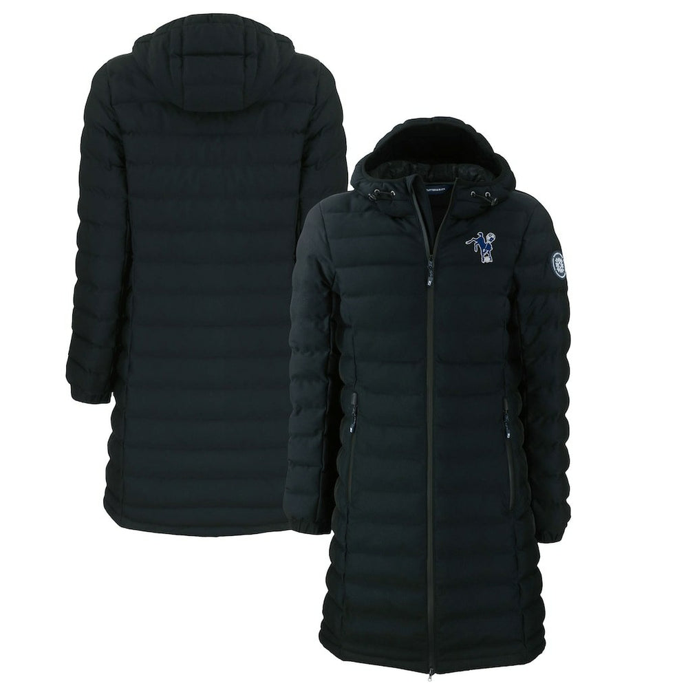 Indianapolis Colts Cutter & Buck Women's Throwback Logo Mission Ridge Repreve Eco Insulated Full-Zip Puffer Jacket Black | NFL