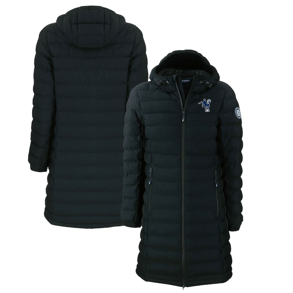 Indianapolis Colts Cutter & Buck Women's Throwback Logo Mission Ridge Repreve Eco Insulated Full-Zip Puffer Jacket Black | NFL