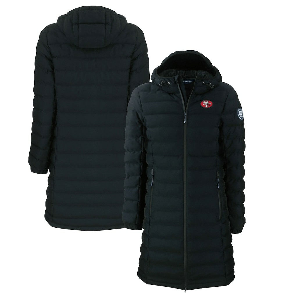 San Francisco 49ers Cutter & Buck Women's Throwback Logo Mission Ridge Repreve Eco Insulated Full-Zip Puffer Jacket Black | NFL