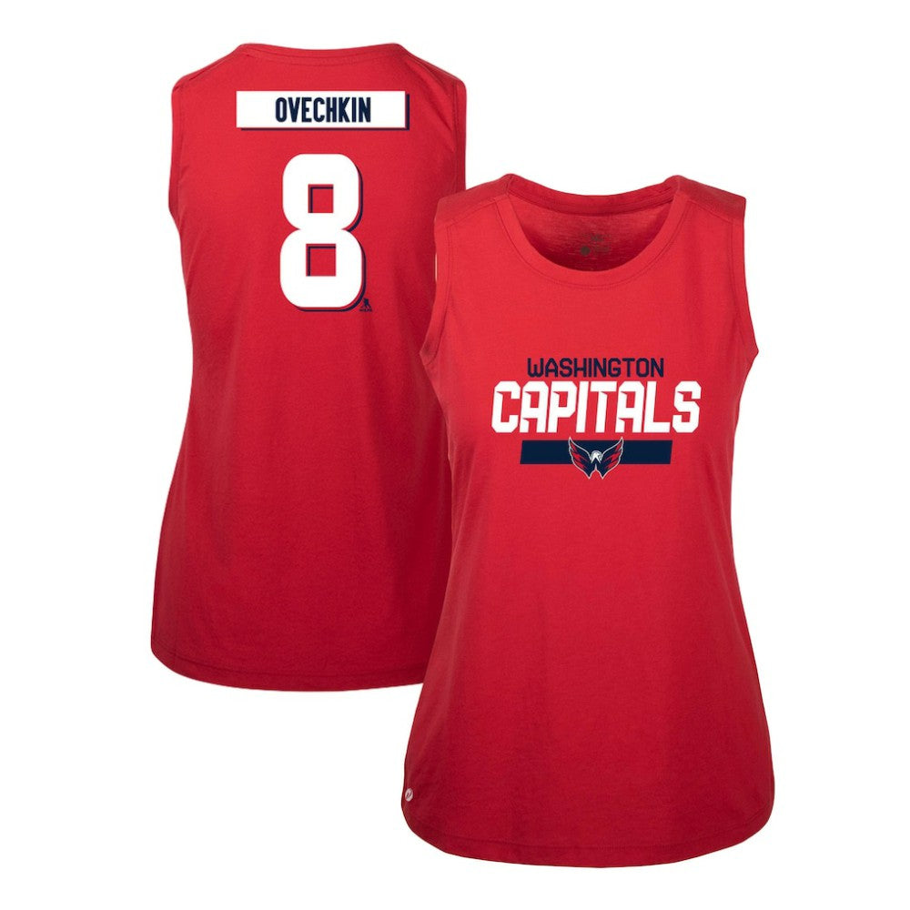 Alexander Ovechkin Washington Capitals Levelwear Women's Macy Player Name & Number Tank Top - Red - NHL