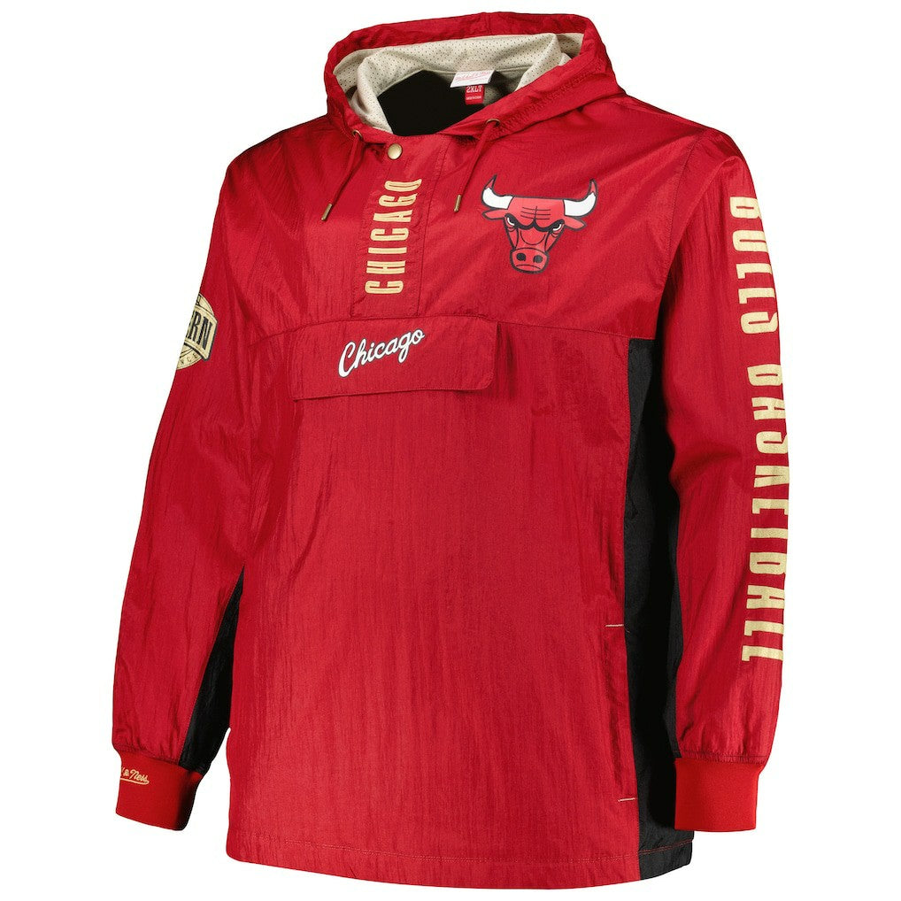 Chicago Bulls Big & Tall Hardwood Classics Team OG 2.0 Anorak Hoodie Quarter-Zip Windbreaker Jacket Red - NBA