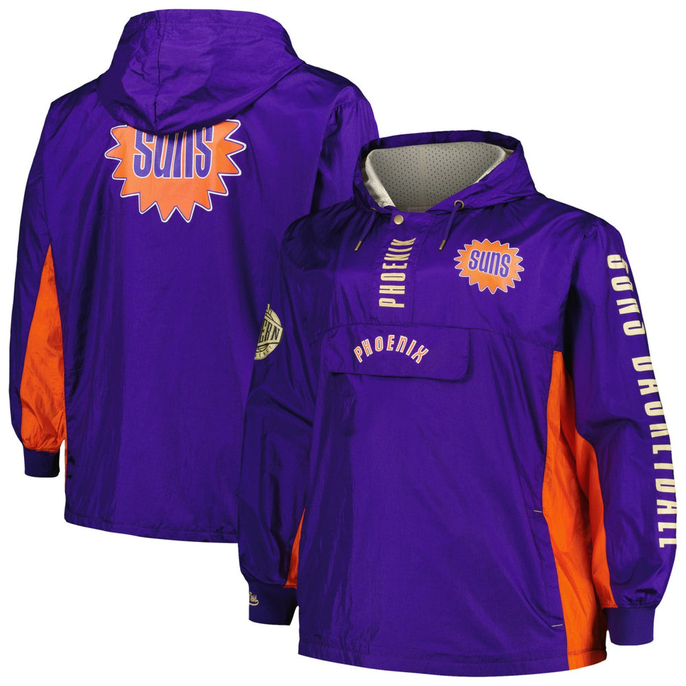 Phoenix Suns Big & Tall Hardwood Classics Team OG 2.0 Anorak Hoodie Quarter-Zip Windbreaker Jacket Purple - NBA