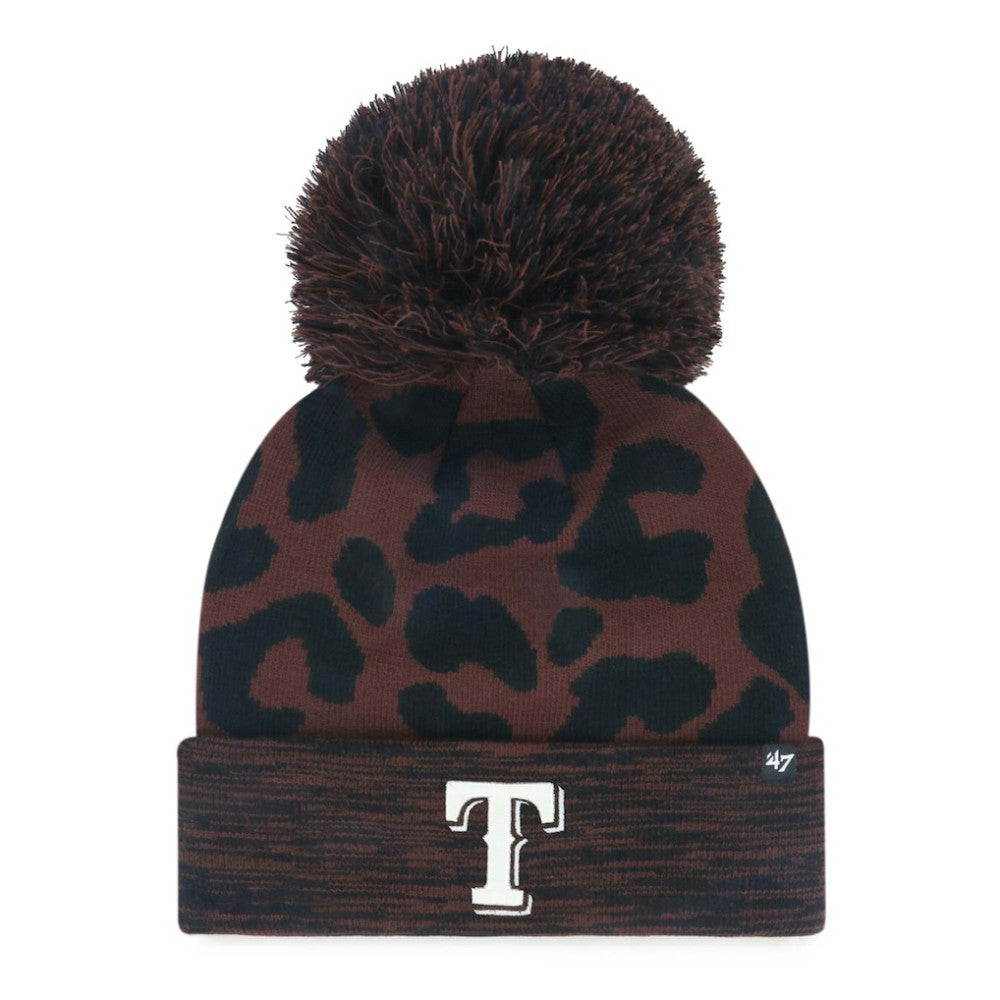 Texas Rangers '47 Women's Rosette Cuffed Knit Hat with Pom - MLB
