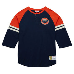 Houston Astros Mitchell & Ness Cooperstown Collection Legendary Raglan Slub Henley 3/4-Sleeve T-Shirt - MLB