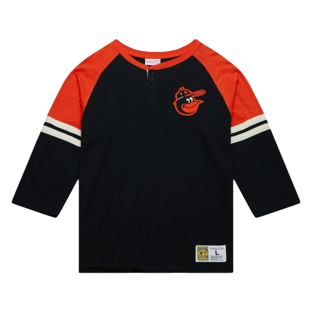Baltimore Orioles Mitchell & Ness Cooperstown Collection Legendary Raglan Slub Henley 3/4-Sleeve T-Shirt - MLB