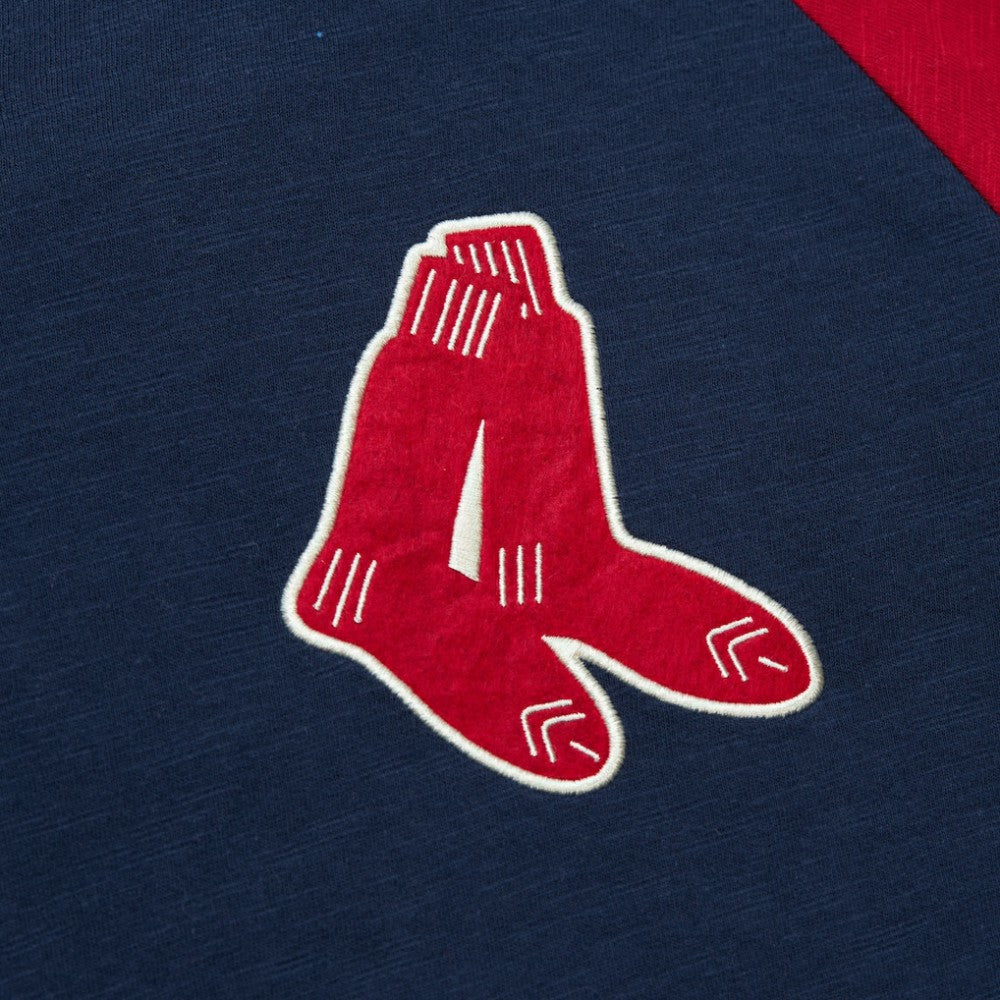 Boston Red Sox Mitchell & Ness Cooperstown Collection Legendary Raglan Slub Henley 3/4-Sleeve T-Shirt - MLB