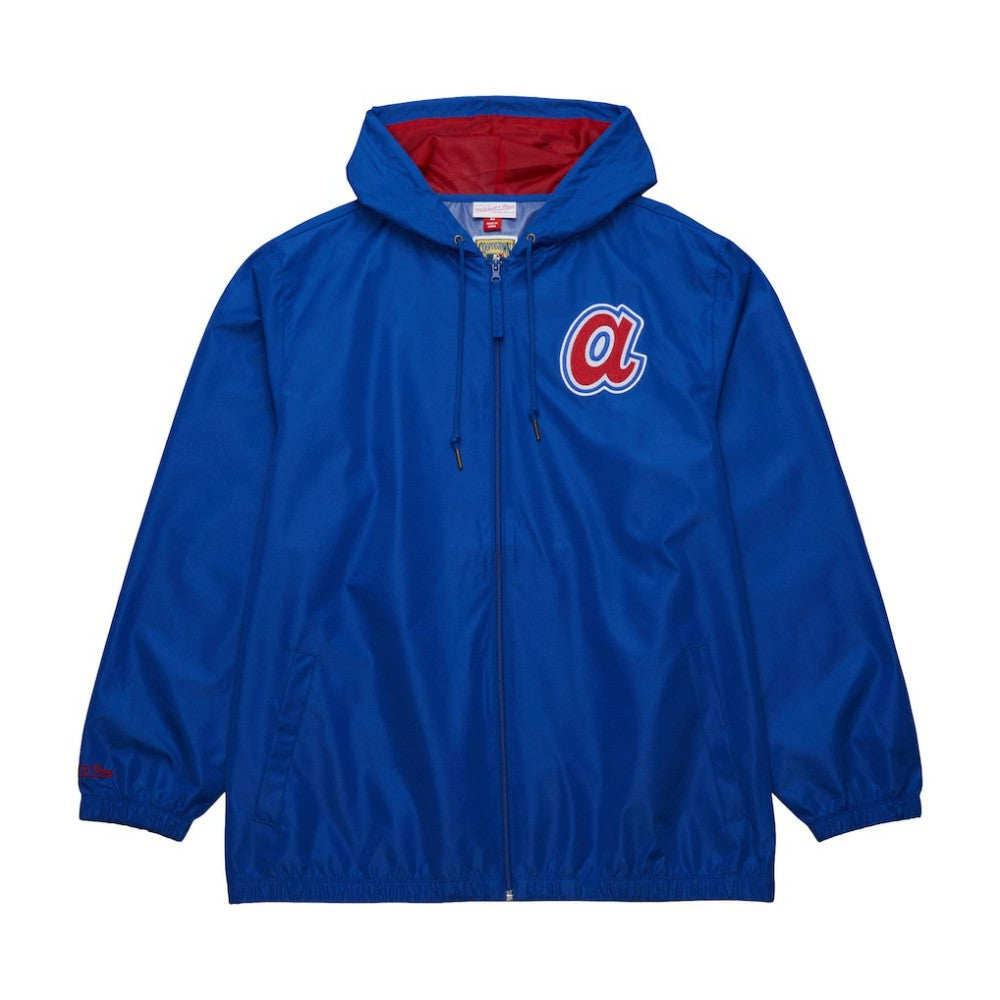 Atlanta Braves Mitchell & Ness Cooperstown Collection Vintage Logo Full-Zip Hoodie Windbreaker Jacket - MLB