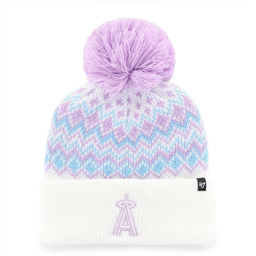 Los Angeles Angels '47 Girls Youth Elsa Cuffed Knit Hat with Pom   - MLB