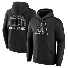 Arizona Diamondbacks Monochrome Personalized Name & Number Pullover Hoodie - MLB