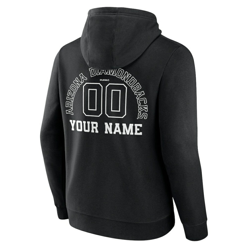 Arizona Diamondbacks Monochrome Personalized Name & Number Pullover Hoodie - MLB