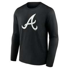 Atlanta Braves Monochrome Personalized Name & Number Long Sleeve T-Shirt - MLB