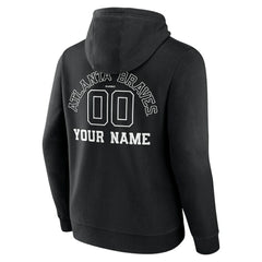 Atlanta Braves Monochrome Personalized Name & Number Pullover Hoodie - MLB