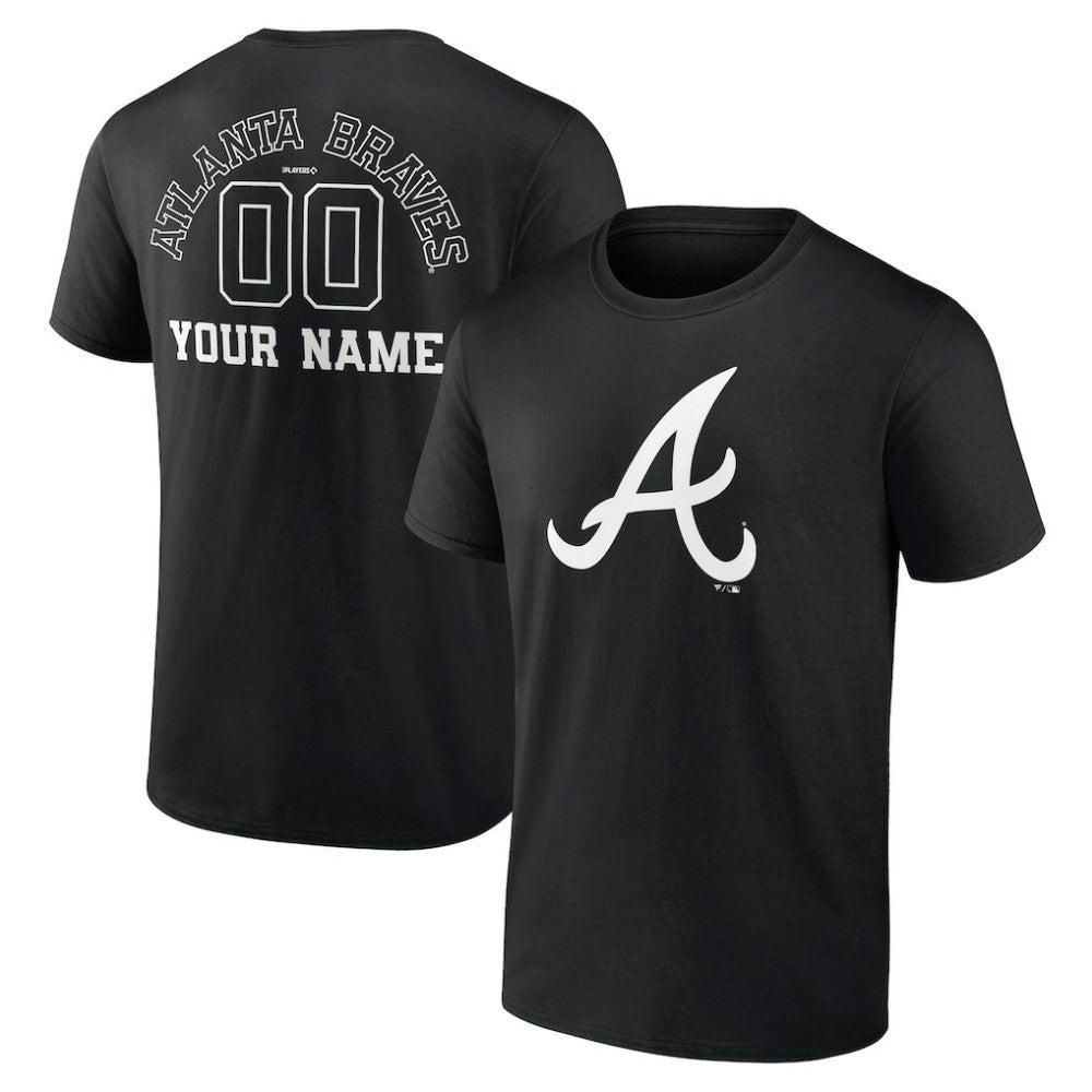 Atlanta Braves Monochrome Personalized Name & Number T-Shirt - MLB