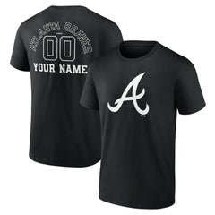 Atlanta Braves Monochrome Personalized Name & Number T-Shirt - MLB