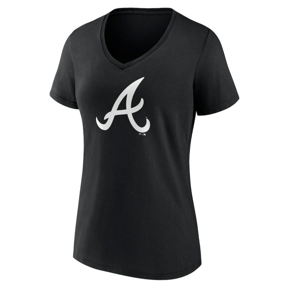 Atlanta Braves Women's Monochrome Personalized Name & Number V-Neck T-Shirt - MLB