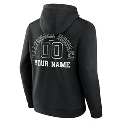 Baltimore Orioles Monochrome Personalized Name & Number Pullover Hoodie - MLB