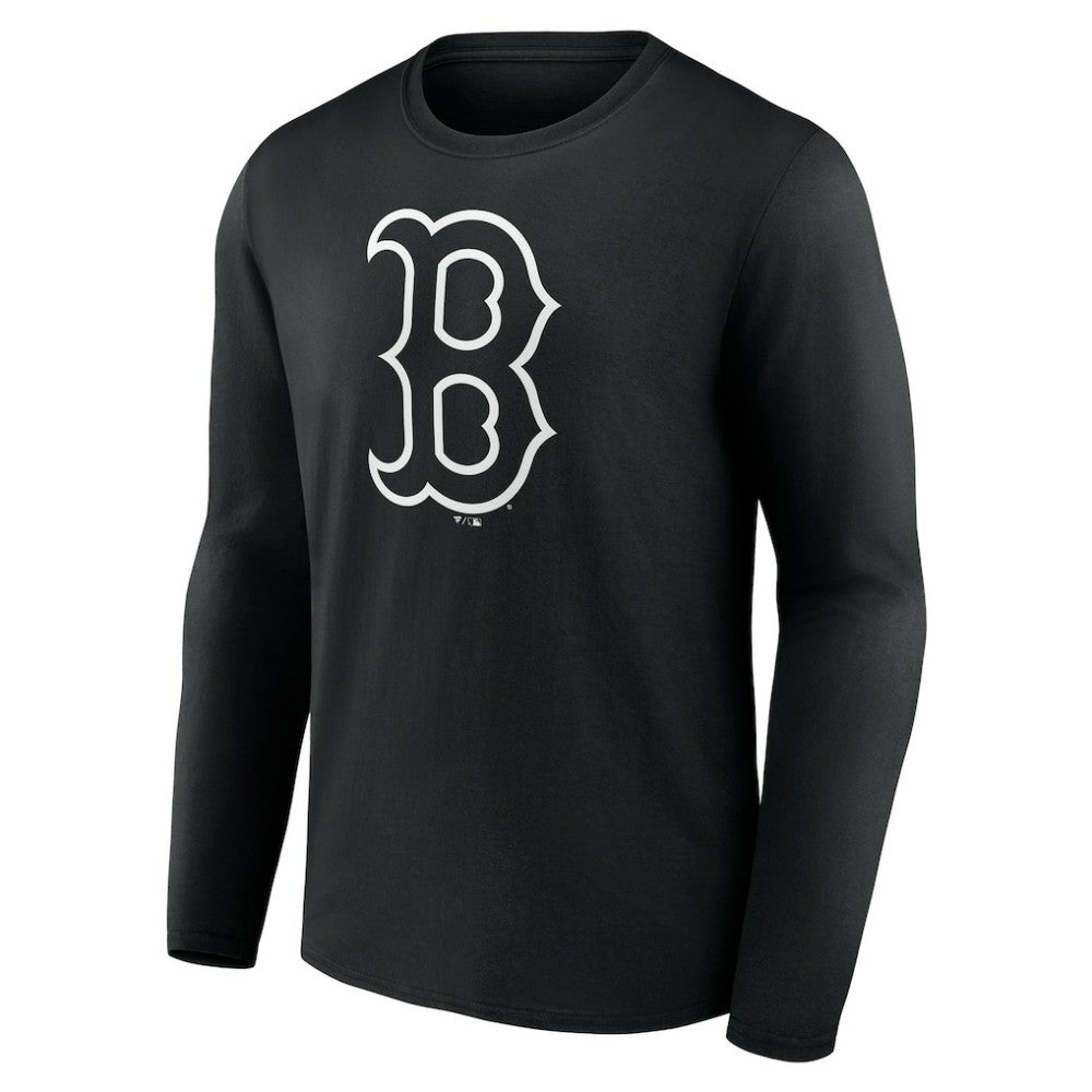 Boston Red Sox Monochrome Personalized Name & Number Long Sleeve T-Shirt - MLB