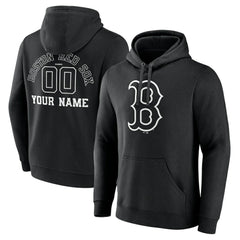 Boston Red Sox Monochrome Personalized Name & Number Pullover Hoodie - MLB