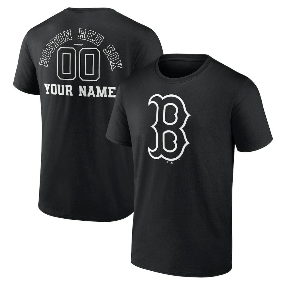 Boston Red Sox Monochrome Personalized Name & Number T-Shirt - MLB