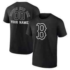 Boston Red Sox Monochrome Personalized Name & Number T-Shirt - MLB