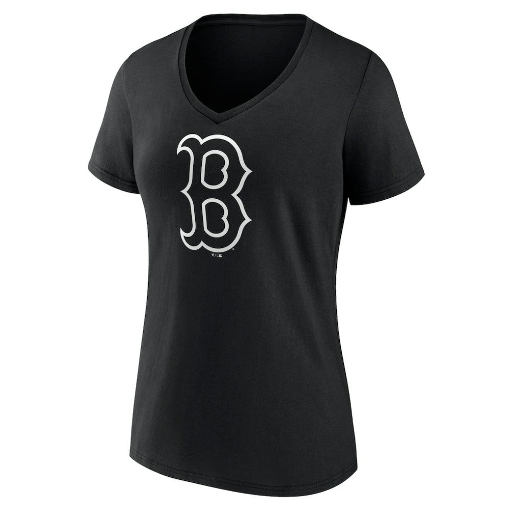 Boston Red Sox Women's Monochrome Personalized Name & Number V-Neck T-Shirt - MLB