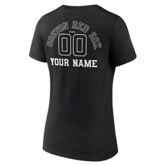 Boston Red Sox Women's Monochrome Personalized Name & Number V-Neck T-Shirt - MLB
